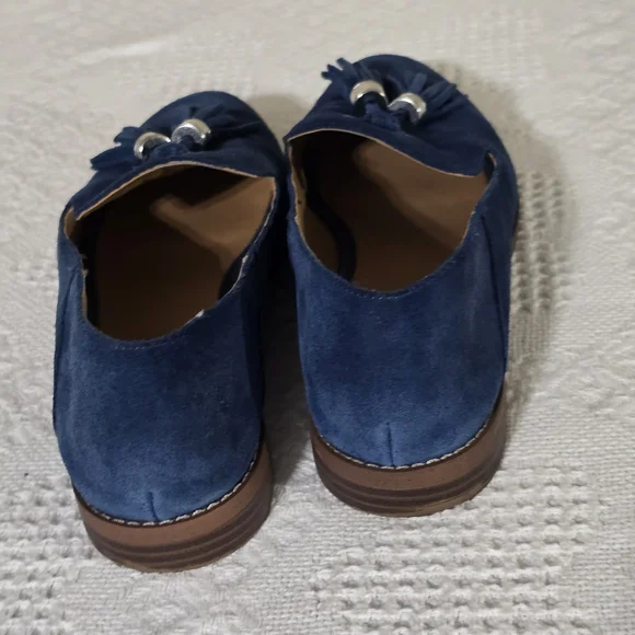 Franco Sarto Blue and Brown Suede Loafers - Picture 6 of 9